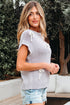 Short Sleeve Crew Neck Bow Accent Sweater Top