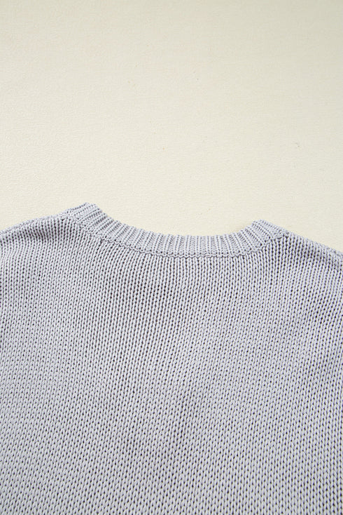 Short Sleeve Crew Neck Bow Accent Sweater Top