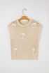 Short Sleeve Crew Neck Bow Accent Sweater Top
