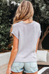Short Sleeve Crew Neck Bow Accent Sweater Top