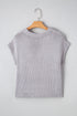 Short Sleeve Crew Neck Bow Accent Sweater Top