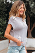 Short Sleeve Crew Neck Bow Accent Sweater Top