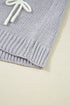 Short Sleeve Crew Neck Bow Accent Sweater Top