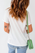 Short Sleeve Crew Neck Graphic Bow Print Jersey Tee