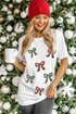 Short Sleeve Crew Neck Graphic Bow Print Jersey Tee