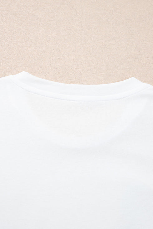 Short Sleeve Crew Neck Graphic Bow Print Jersey Tee