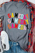 Short Sleeve Crew Neck Letter Print Graphic Tee