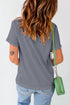 Short Sleeve Crew Neck Letter Print Graphic Tee