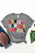 Short Sleeve Crew Neck Letter Print Graphic Tee