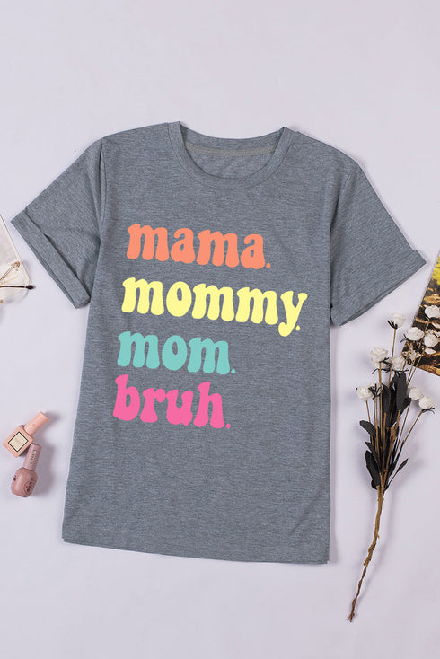 Short Sleeve Crew Neck Letter Print Graphic Tee