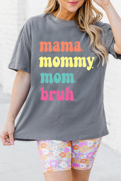 Short Sleeve Crew Neck Letter Print Graphic Tee
