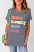 Short Sleeve Crew Neck Letter Print Graphic Tee