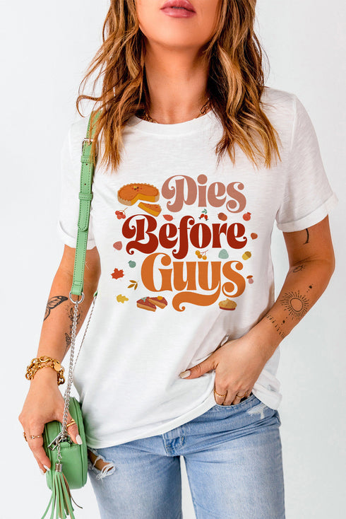 Short Sleeve Crew Neck Novelty Graphic Print Tee