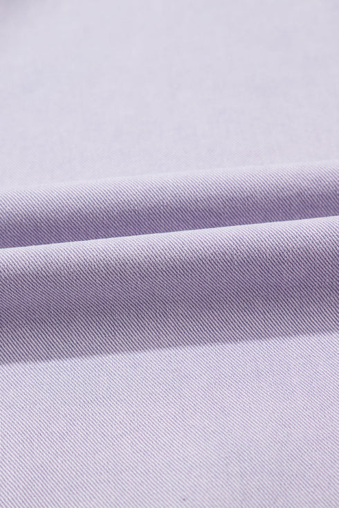 Short Sleeve Double Chest Pocket Denim Shirt Dress