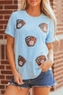 Short Sleeve Embellished Baseball Mitt Graphic Tee