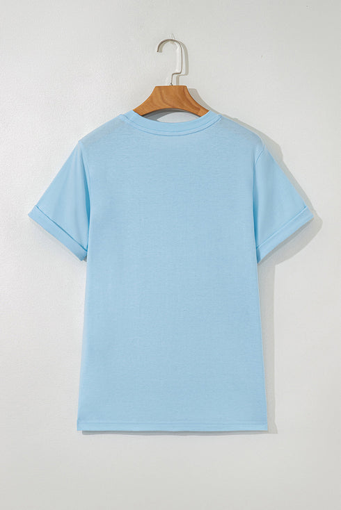 Short Sleeve Embellished Baseball Mitt Graphic Tee