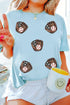 Short Sleeve Embellished Baseball Mitt Graphic Tee