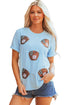 Short Sleeve Embellished Baseball Mitt Graphic Tee