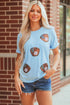 Short Sleeve Embellished Baseball Mitt Graphic Tee