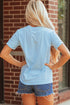Short Sleeve Embellished Baseball Mitt Graphic Tee