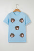 Short Sleeve Embellished Baseball Mitt Graphic Tee