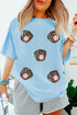 Short Sleeve Embellished Baseball Mitt Graphic Tee