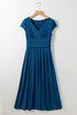 Short Sleeve Empire Waist V Neck Maxi Dress