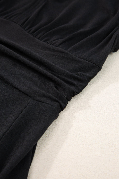 Short Sleeve Empire Waist V Neck Maxi Dress