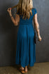 Short Sleeve Empire Waist V Neck Maxi Dress