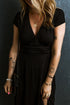 Short Sleeve Empire Waist V Neck Maxi Dress