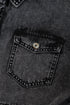 Short Sleeve Flap Pocket Raw Hem Button Up Denim Shirt