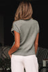Short Sleeve Floral Applique Ribbed Knit Sweater Top