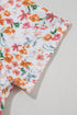 Short Sleeve Floral Print Ruched Sweetheart Bodysuit