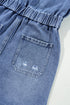 Short Sleeve Folded Edge Button Front Denim Romper