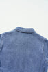 Short Sleeve Folded Edge Button Front Denim Romper