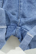 Short Sleeve Folded Edge Button Front Denim Romper