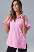 Short Sleeve Half Zip Relaxed Pullover Hoodie