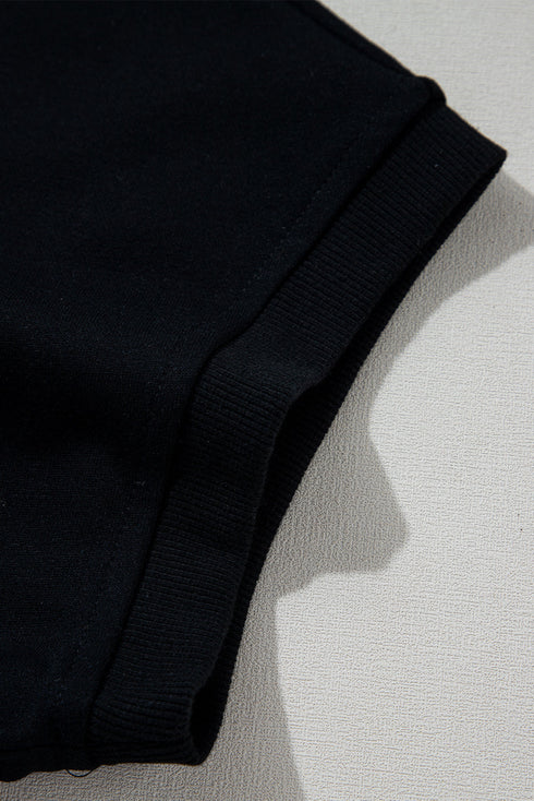 Short Sleeve Half Zip Relaxed Pullover Hoodie