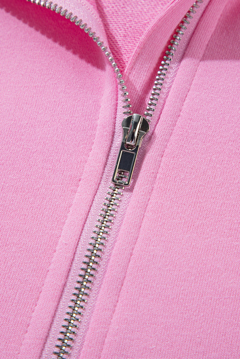 Short Sleeve Half Zip Relaxed Pullover Hoodie