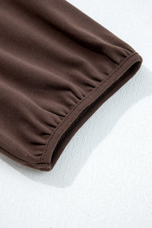 Short Sleeve Knit Bodice Gathered Skirt Maxi Dress