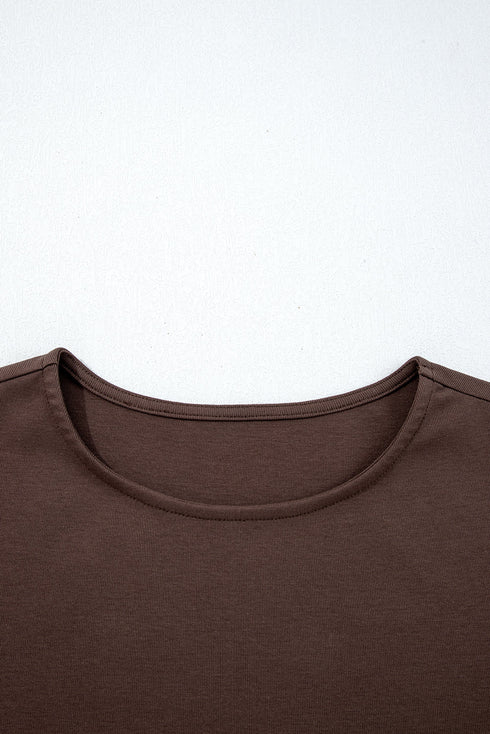 Short Sleeve Knit Bodice Gathered Skirt Maxi Dress