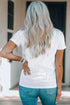 Short Sleeve Leopard Print Heart Graphic Crew Neck Tee