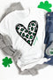 Short Sleeve Leopard Print Heart Graphic Crew Neck Tee