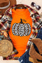 Short Sleeve Leopard Print Pumpkin Graphic Tee