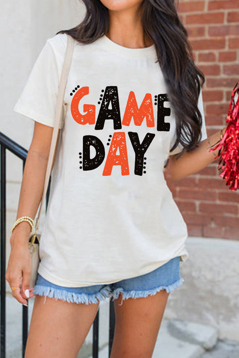 Short Sleeve Letter Print Graphic Crew Neck Tee