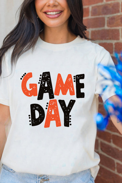 Short Sleeve Letter Print Graphic Crew Neck Tee