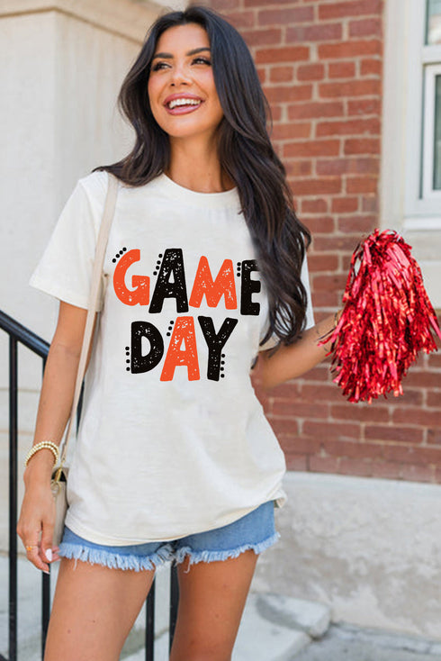 Short Sleeve Letter Print Graphic Crew Neck Tee