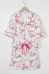 Short Sleeve Notch Lapel Western Graphic Pajama Set
