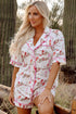 Short Sleeve Notch Lapel Western Graphic Pajama Set
