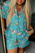 Short Sleeve Notch Lapel Western Graphic Pajama Set